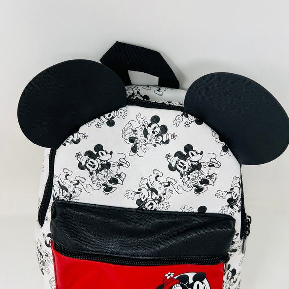 NEW! Bioworld Mickey & Minnie Mouse Mini Backpack Bag Black White Disney - Picture 2 of 8